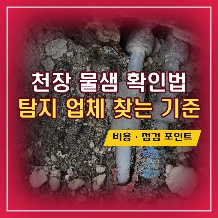 “천장 물샘, 어디부터 찾아야 할까” 아파트 누수탐지 업체·비용 판단 기준
